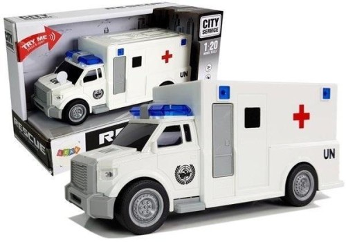 Ambulans z napędem frykcyjnym 1:20, Leantoys