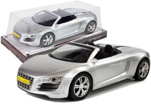 KABRIOLET Z NACIĄGIEM SREBRNY 1:18, LEANTOYS