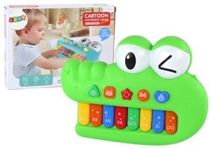 PIANINKO EDUKACYJNE KROKODYL ZIELONY ZE ŚWIATŁEM