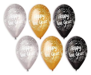 BALONY PREMIUM HAPPY NEW YEAR 33CM 25SZT