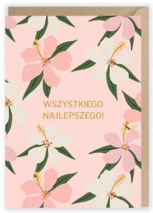 KARTKA URODZINOWA KWIATY, EKO KOPERTA K015