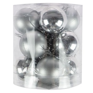 BOMBKI NIETŁUKĄCE W TUBIE SREBRNE 3CM 12SZT