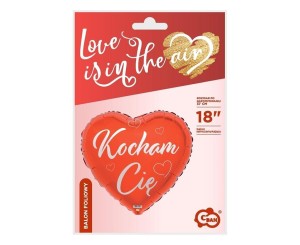 BALON FOLIOWY KOCHAM CIĘ CZERWONE SERCE