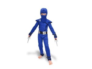 STRÓJ NINJA NIEBIESKI ROZM. 116-128CM
