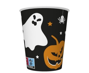KUBECZKI PAP. HALLOWEEN DYNIA I DUSZKI 250ML 8SZT