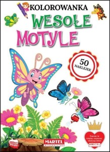 KOLOROWANKA Z NAKLEJKAMI. WESOŁE MOTYLE