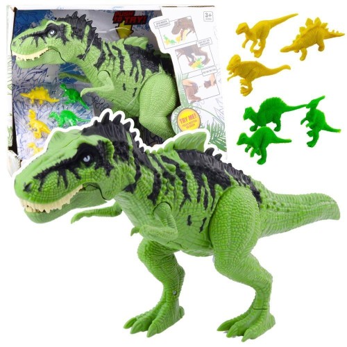 Dinozaur z małymi figurkami ruchomy i z dźwiękiem