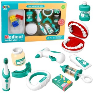 ZESTAW MAŁEGO STOMATOLOGA NIEBIESKI 15EL, LEANTOYS