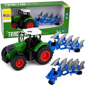 TRAKTOR Z PŁUGIEM WIELOSKIBOWYM 1:24, LEANTOYS