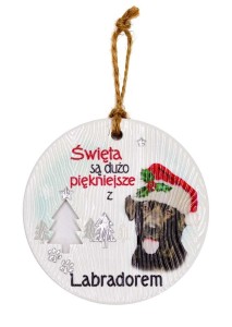 ZAWIESZKA CERAMICZNA BOŻE NARODZENIE LABRADOR