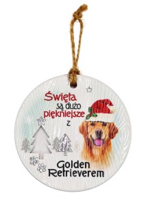 ZAWIESZKA CERAMICZNA BOŻE NARODZENIE GOLDEN...