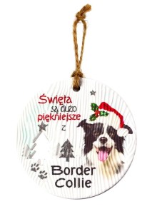 ZAWIESZKA CERAMICZNA BOŻE NARODZENIE BORDER COLLIE