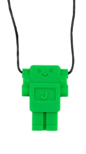 Gryzak antystresowy naszyjnik - robot zielony