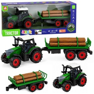 TRAKTOR Z PRZYCZEPĄ NA DREWNO NAPĘD FRYKCYJNY 35CM