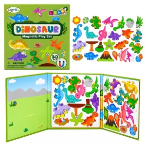 KSIĄŻECZKA MAGNETYCZNA UKŁADANKA PUZZLE DINOZAURY
