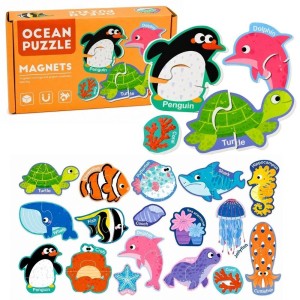 PUZZLE MAGNETYCZNE ZWIERZĘTA MORSKIE 30EL