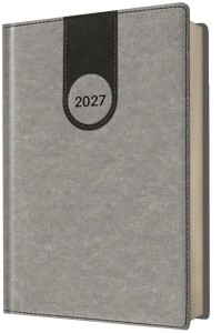 KALENDARZ 2027 A5 DZIENNY SZARY VIP