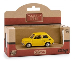 KOLEKCJA PRL FIAT 126P ŻÓŁTY, DAFFI