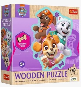 PUZZLE 50 KONTUROWE WESOŁA GROMADKA PIESKÓW TREFL