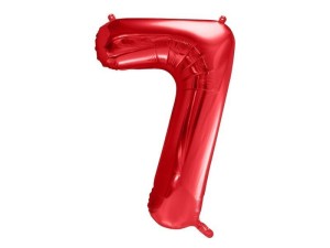 BALON FOLIOWY CYFRA 7 86CM CZERWONY