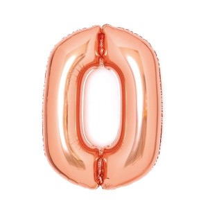 BALON FOLIOWY CYFRA 0 RÓŻOWE ZŁOTO 47X66CM