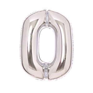 BALON FOLIOWY CYFRA 0 SREBRNA 47X66CM