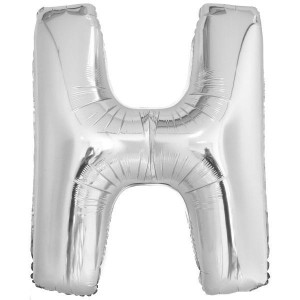 BALON FOLIOWY LITERA H SREBRNA 67X86CM