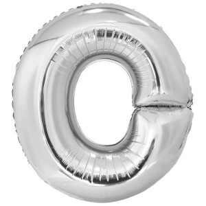 BALON FOLIOWY LITERA O SREBRNA 69X86CM