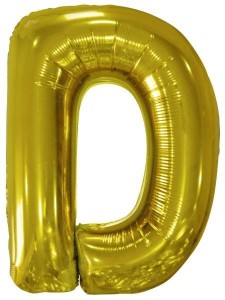 BALON FOLIOWY LITERA D ZŁOTA 62X86CM
