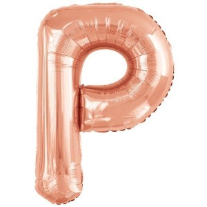 BALON FOLIOWY LITERA P RÓŻOWE ZŁOTO 60,5X86CM
