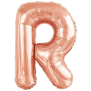 BALON FOLIOWY LITERA R RÓŻOWE ZŁOTO 60,5X86CM