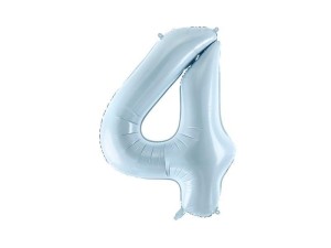 BALON FOLIOWY CYFRA 4 72CM JASNY NIEBIESKI