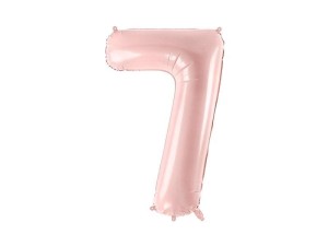 BALON FOLIOWY CYFRA 7 72CM JASNY RÓŻOWY