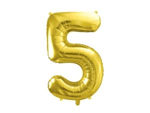 BALON FOLIOWY CYFRA 5 72CM JASNY ZŁOTY