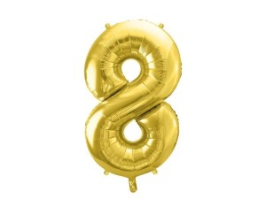 BALON FOLIOWY CYFRA 8 72CM JASNY ZŁOTY