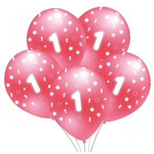 BALON 1 RÓŻOWY METALIK 5SZT