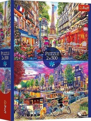 Puzzle 2x500 Europejskie stolice TREFL, Trefl