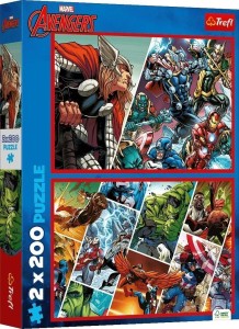 PUZZLE 2X200 OBROŃCY ŚWIATA TREFL, TREFL