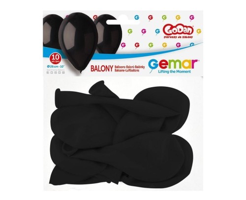 Balony Gemar czarne 10szt