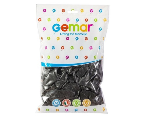 Balony Gemar metal czarne 100szt