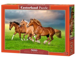 PUZZLE 500 HORSES IN SPRING RUSH CASTOR