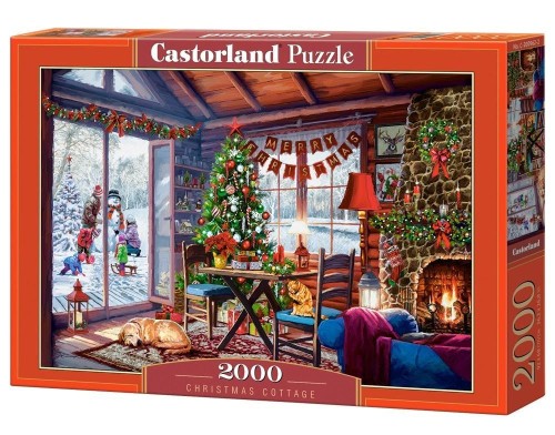 Puzzle 2000 Świąteczna Chata CASTOR, Castorland
