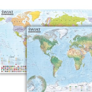 ŚWIAT MAPA POLITY. I KRAJOBR. 1:31000000 LISTWA B1