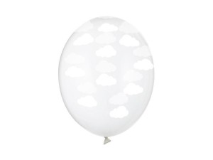 BALONY CHMURKI CRYSTAL CLEAR 30CM 6SZT