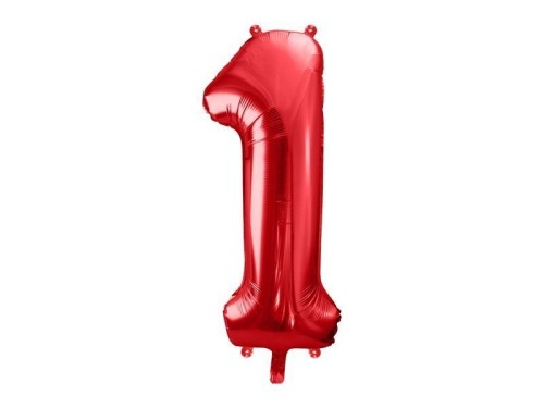 Balon foliowy cyfra 1 86cm czerwony
