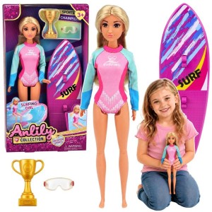 LALKA ANLILY SURFERKA W KOMBINEZONIE Z DESKĄ