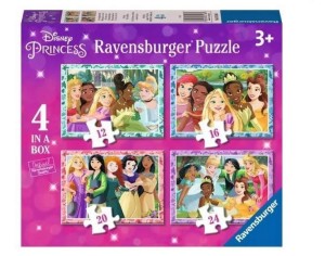 PUZZLE 2D 4W1 DISNEY KSIĘŻNICZKI, RAVENSBURGER