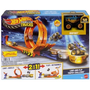 HOT WHEELS CITY SKOK PO TROFEUM + MONSTER TRUCK