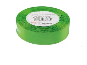 WSTĄŻKA SATYNOWA ZIELONA 25MMX32M