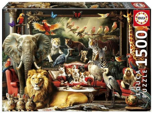 Puzzle 1500 Zwierzęta w salonie, Educa